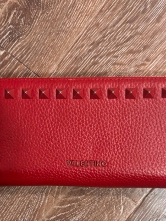 Valentino Accessories - Valentino Red Leather Studded Card Holder